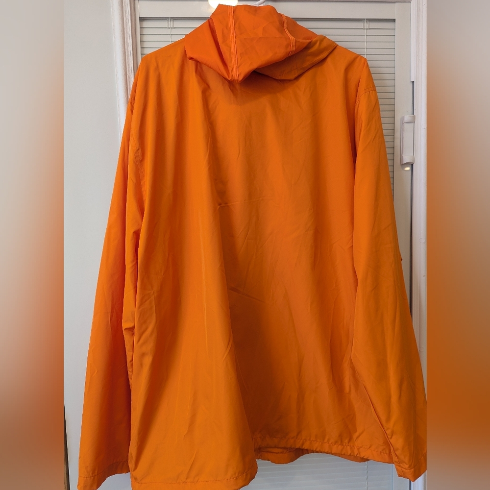 Gap Men's XXL Raincoat Jacket Orange Zip Up Hooded New with Tags Water Resistant - Picture 2 of 4